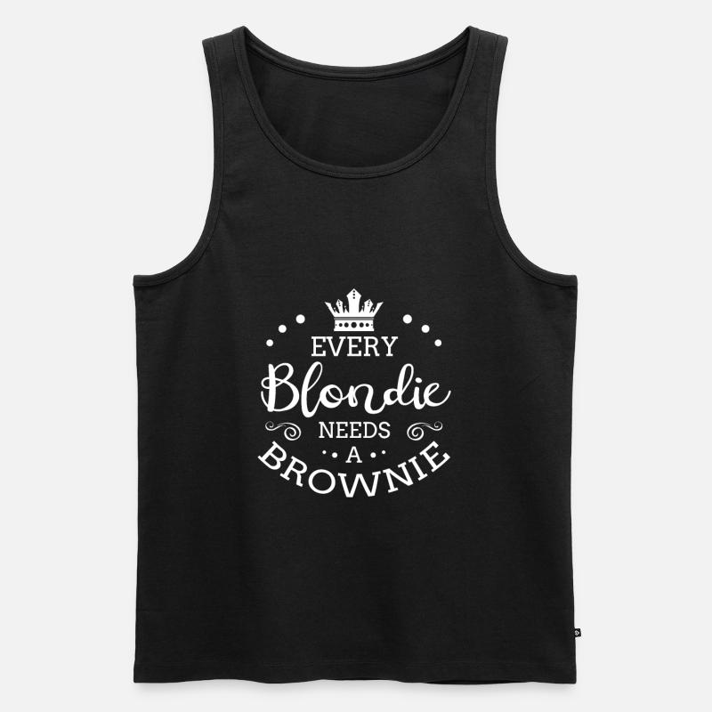 Every Blondie Needs A Brownie - Männer Premium Bio Tank Top - Schwarz