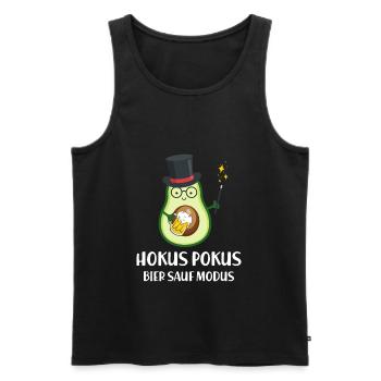 Hokus Pokus Bier Sauf Modus Avocado Zauberer - Männer Premium Bio Tank Top - Schwarz - Vorne - Michal (187cm)
