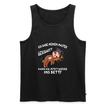 Master geschafft Abschluss 2022 Faultier - Männer Premium Bio Tank Top - Schwarz - Vorne - Michal (187cm)
