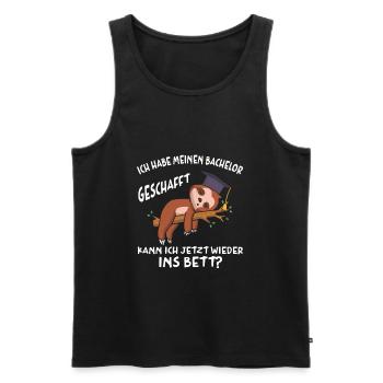 Bachelor geschafft Abschluss 2022 Faultier - Männer Premium Bio Tank Top - Schwarz - Vorne - Michal (187cm)
