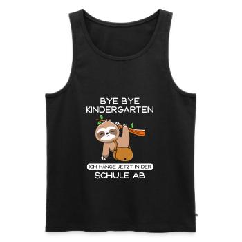 Bye Kindergarten Ich Hänge Jetzt in Der Schule Ab - Männer Premium Bio Tank Top - Schwarz - Vorne - Michal (187cm)