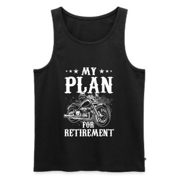 My Plan For Retirement Motorcycle - Men's Premium Organic Tank Top - black - Front - AI Model Male 178 light (178cm)