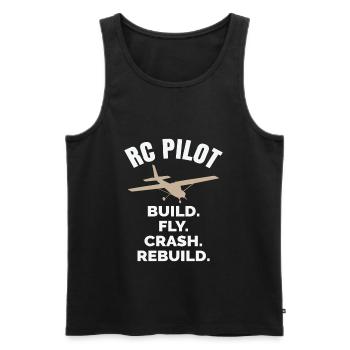 RC Pilot Modellflugzeug Modell - Männer Premium Bio Tank Top - Schwarz - Vorne - AI Model Male 178 light (178cm)