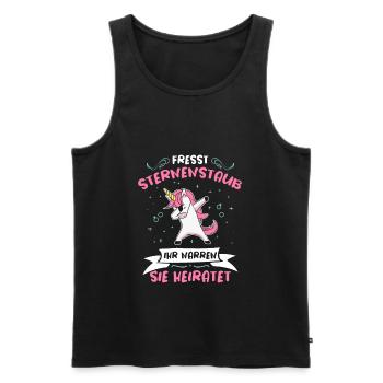 Fresst Sternenstaub Sie Heiratet Dabbing Einhorn - Männer Premium Bio Tank Top - Schwarz - Vorne - AI Model Male 178 light (178cm)
