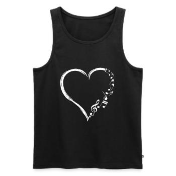 Fréquence de musique Mignon Notes de cœur Clef Musiciens Mu - Débardeur bio Premium Homme - noir - Devant - Michal (187cm)