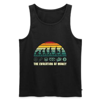 The Evolution Of Money BTC Bitcoin Crypto - Männer Premium Bio Tank Top - Schwarz - Vorne - AI Model Male 178 light (178cm)