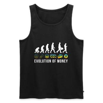 Crypto Bitcoin The Evolution Of Money - Männer Premium Bio Tank Top - Schwarz - Vorne - AI Model Male 178 light (178cm)