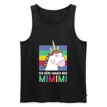 I Always Hear Only MiMiMi Unicorn - Men's Premium Organic Tank Top - black - Front - AI Model Male 178 light (178cm)