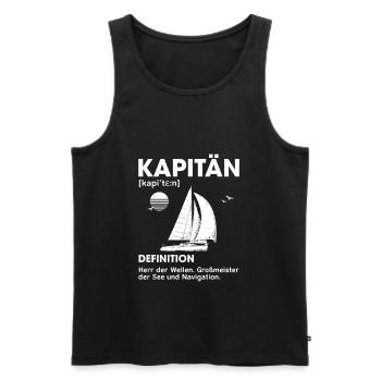 Kapitän Definition Herr der Wellen Großmeister See - Männer Premium Bio Tank Top - Schwarz - Vorne - Michal (187cm)