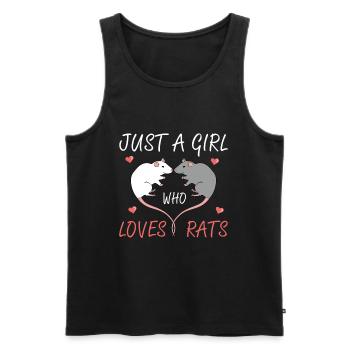 Nur ein Mädchen, das Ratten liebt Besitzer Liebhaber Herzform - Männer Premium Bio Tank Top - Schwarz - Vorne - Michal (187cm)