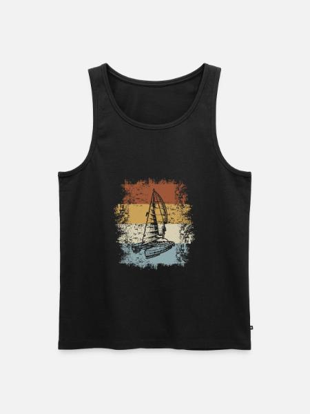 Katamaran Segelboot - Männer Premium Bio Tank Top - Schwarz