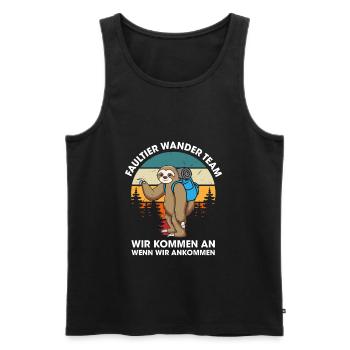 Faultier Wanderteam Faultier Wander Team - Männer Premium Bio Tank Top - Schwarz - Vorne - Michal (187cm)