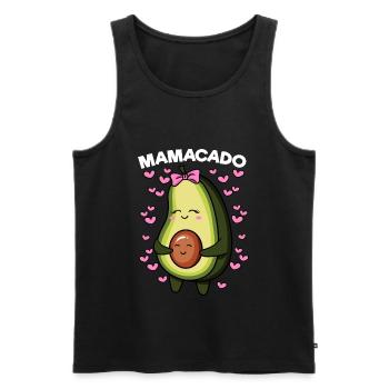 Mamacado Avocat Grossesse Maman Végétalienne - Débardeur bio Premium Homme - noir - Devant - Michal (187cm)