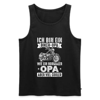 Biker-Opa wie normaler Opa aber viel cooler - Männer Premium Bio Tank Top - Schwarz - Vorne - AI Model Male 178 light (178cm)