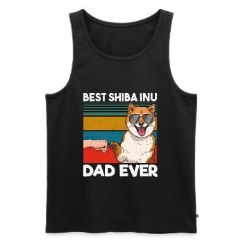 Best Shiba Inu Dad Ever - Männer Premium Bio Tank Top - Schwarz - Vorne - Michal (187cm)