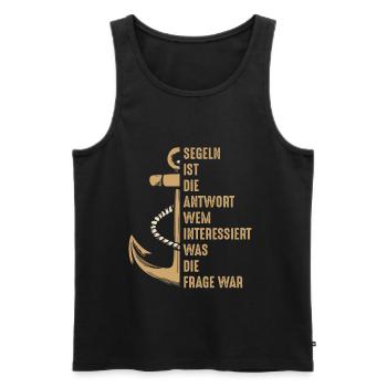 La voile est la réponse Sailor Saying Sail Anchor - Débardeur bio Premium Homme - noir - Devant - Michal (187cm)
