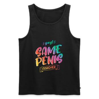 Même pénis pour toujours - Débardeur bio Premium Homme - noir - Devant - AI Model Male 178 light (178cm)