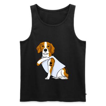 J’aime maman Tatouage Beagle Chien Fête des mères - Débardeur bio Premium Homme - noir - Devant - Michal (187cm)