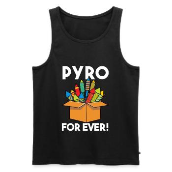 Pyro For Ever Fireworks - Männer Premium Bio Tank Top - Schwarz - Vorne - AI Model Male 178 light (178cm)