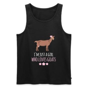 Goat Just A Girl Goats Goats - Men's Premium Organic Tank Top - black - Front - AI Model Male 178 light (178cm)