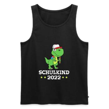 Dino Dinosaurier Einschulung Schulkind 2022 - Männer Premium Bio Tank Top - Schwarz - Vorne - Michal (187cm)