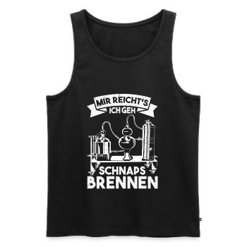Mir Reicht's Ich Geh Schnaps Brennen - Männer Premium Bio Tank Top - Schwarz - Vorne - Michal (187cm)