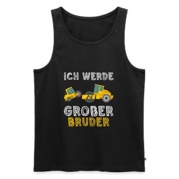 Ich Werde Großer Bruder Straßenwalze Geschwister - Männer Premium Bio Tank Top - Schwarz - Vorne - Michal (187cm)