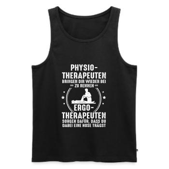 Physio Therapeuten Rennen Ergo Therapeuten Hose - Männer Premium Bio Tank Top - Schwarz - Vorne - AI Model Male 178 light (178cm)
