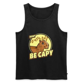 Capybara Rétro Capibara - Débardeur bio Premium Homme - noir - Devant - Michal (187cm)
