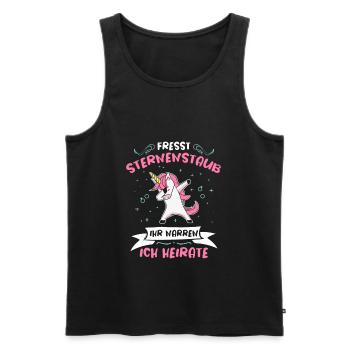 Fresst Sternenstaub Ich Heirate Dabbing Einhorn - Männer Premium Bio Tank Top - Schwarz - Vorne - AI Model Male 178 light (178cm)