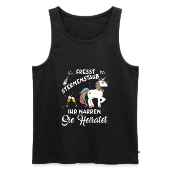 Fresst Sternenstaub Sie Heiratet Einhorn JGA - Männer Premium Bio Tank Top - Schwarz - Vorne - AI Model Male 178 light (178cm)