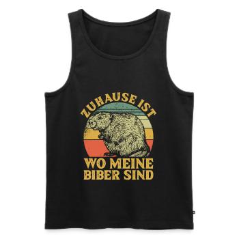 Zuhause ist wo meine Biber sind Nagetier - Männer Premium Bio Tank Top - Schwarz - Vorne - AI Model Male 178 light (178cm)