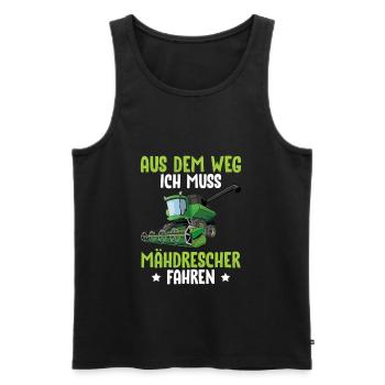Aus Dem Weg Ich Muss Mähdrescher Fahren - Männer Premium Bio Tank Top - Schwarz - Vorne - AI Model Male 178 light (178cm)