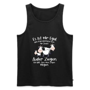 Mir Egal Was jemand Von Mir Denkt Außer Ziegen - Männer Premium Bio Tank Top - Schwarz - Vorne - Michal (187cm)