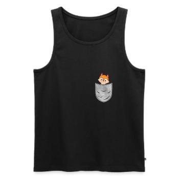 Pocket Fox Animal In Your Pocket Fox - Männer Premium Bio Tank Top - Schwarz - Vorne - Michal (187cm)