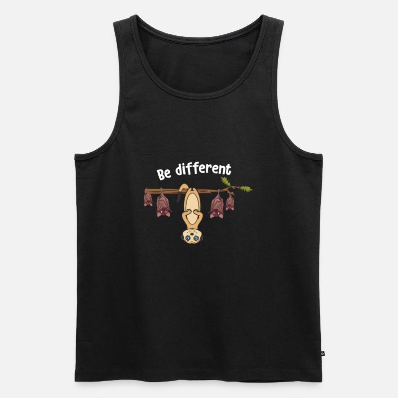 Be Different Erdmännchen Fledermaus - Männer Premium Bio Tank Top - Schwarz