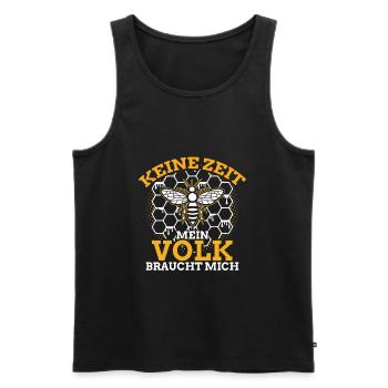 Keine Zeit Mein Volk Braucht Mich Imker - Männer Premium Bio Tank Top - Schwarz - Vorne - Michal (187cm)