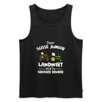 Süsse Junior Landwirt Wird Ein Großer Bruder - Männer Premium Bio Tank Top - Schwarz - Vorne - Michal (187cm)