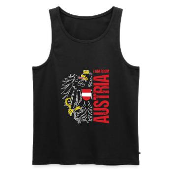 I Am From Austria Österreich - Männer Premium Bio Tank Top - Schwarz - Vorne - Michal (187cm)