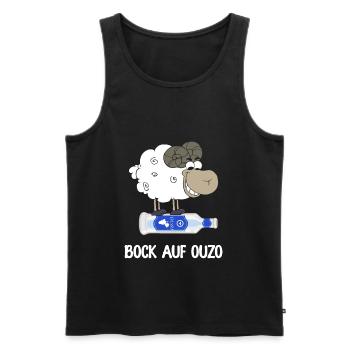 Bock auf Ouzo - Männer Premium Bio Tank Top - Schwarz - Vorne - AI Model Male 178 light (178cm)