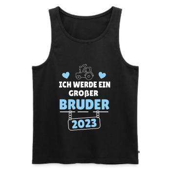 Bald Großer Bruder 2023 Traktor - Männer Premium Bio Tank Top - Schwarz - Vorne - Michal (187cm)