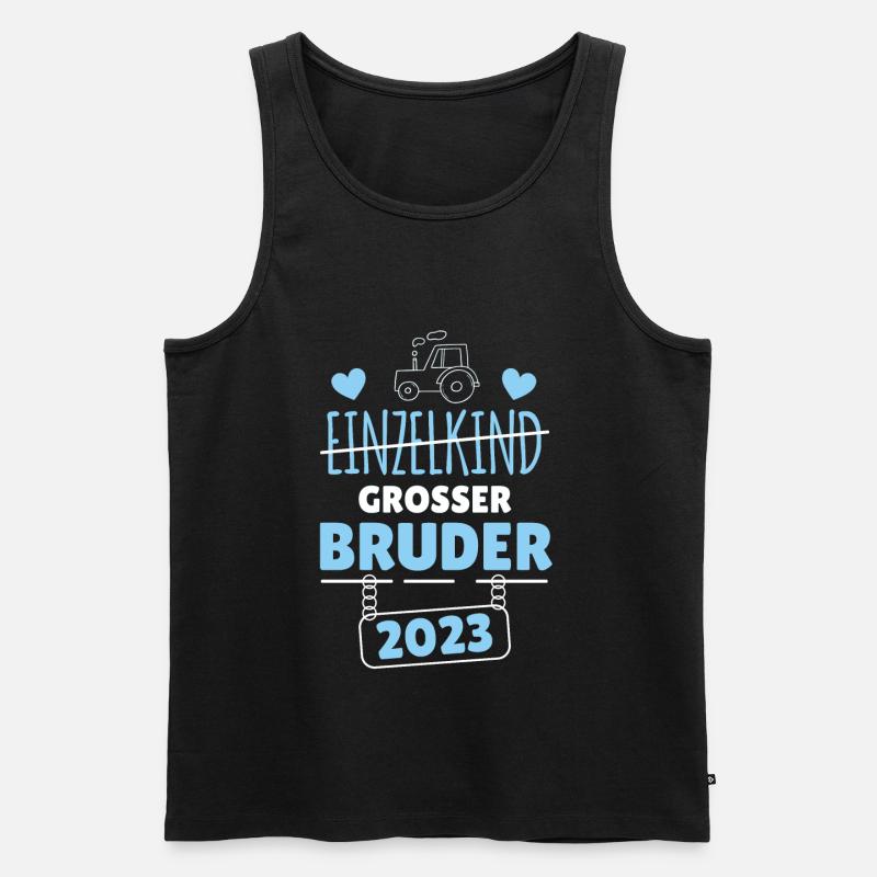 Großer Bruder 2023 Traktor - Männer Premium Bio Tank Top - Schwarz