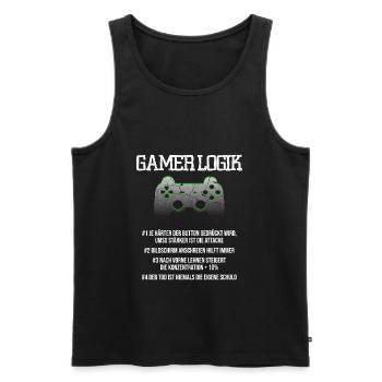 Gamer Logik Computer PC Controller Zocker Jungs - Männer Premium Bio Tank Top - Schwarz - Vorne - Michal (187cm)