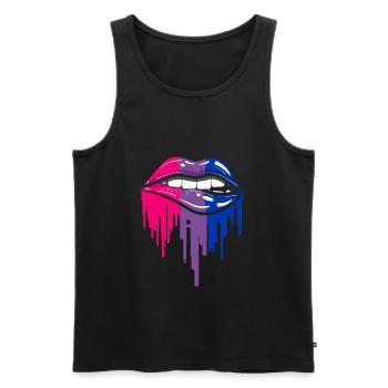 Bisexuelle Lippen - Männer Premium Bio Tank Top - Schwarz - Vorne - AI Model Male 178 light (178cm)