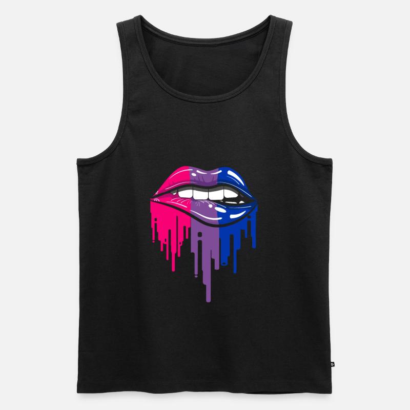 Bisexuelle Lippen - Männer Premium Bio Tank Top - Schwarz