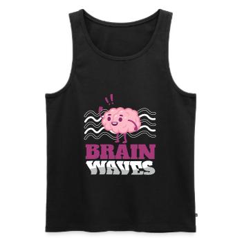 Brain Waves Brain Neurologist Science - Men's Premium Organic Tank Top - black - Front - AI Model Male 178 light (178cm)