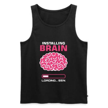 Installation de Brain Brain Science - Débardeur bio Premium Homme - noir - Devant - AI Model Male 178 light (178cm)