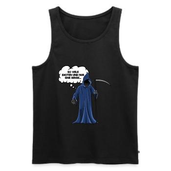 So Viele Idioten Und Nur Eine Sense Sensenmann - Männer Premium Bio Tank Top - Schwarz - Vorne - Michal (187cm)