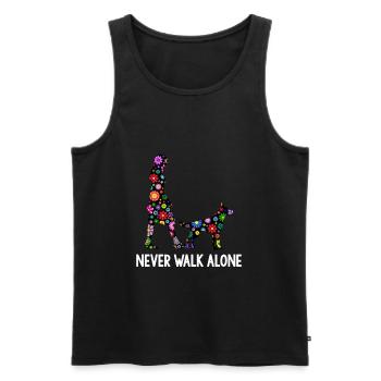 Never Walk Alone Hunde Gassi Blumen - Männer Premium Bio Tank Top - Schwarz - Vorne - AI Model Male 178 light (178cm)