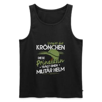 Vergiss Das Krönchen Prinzessin Trägt Militär Helm - Männer Premium Bio Tank Top - Schwarz - Vorne - Michal (187cm)